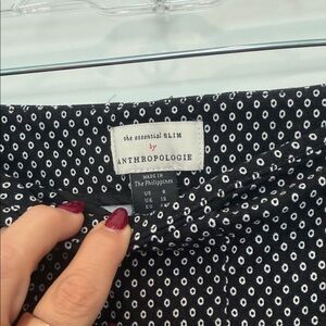 Anthropologie Black and White Dot Women's Pants size 8